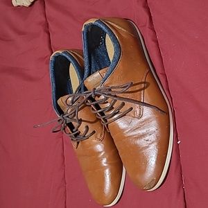 Aldo Dress Casual Shoes Brown/Denim with White Rubber Sole Men's 11